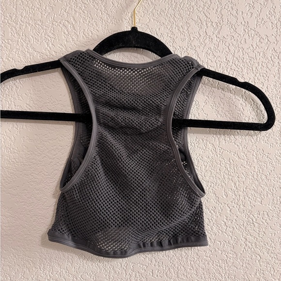 Urban Outfitters Charcoal Gray Mesh Crop Top - Picture 2 of 2